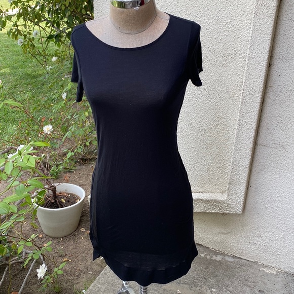 All Saints beautiful black t-shirt dress/coverup with sheer on sides & bottom. - Picture 2 of 10